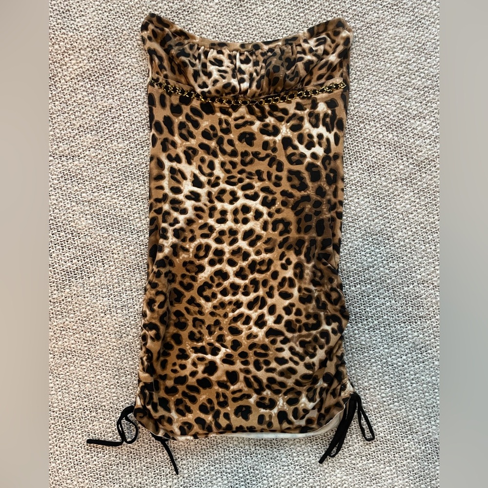 Guess Strapless Leopard Dress